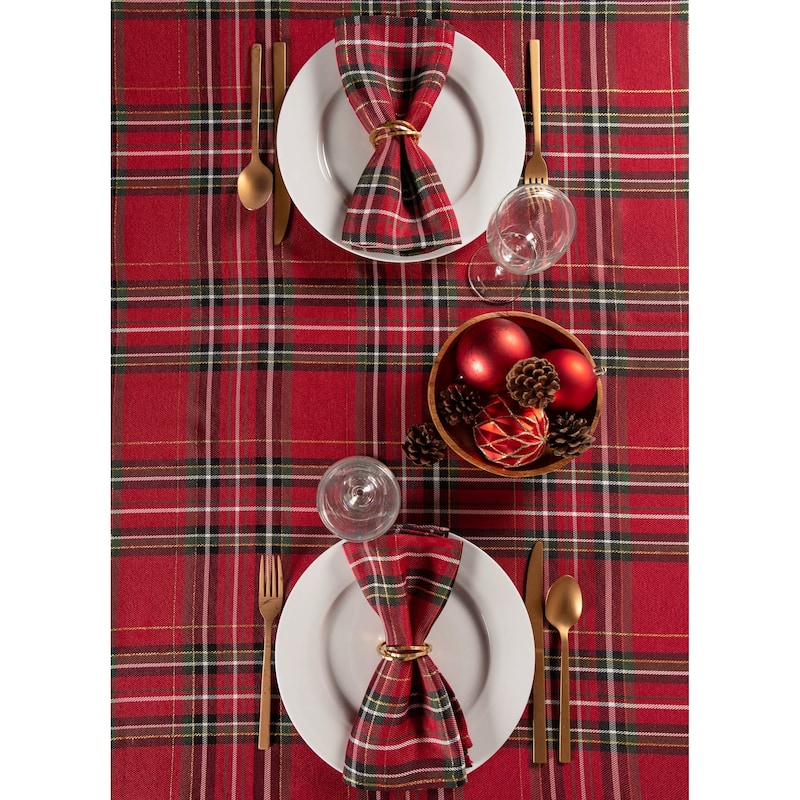 DII Holiday Plaid Tablecloth