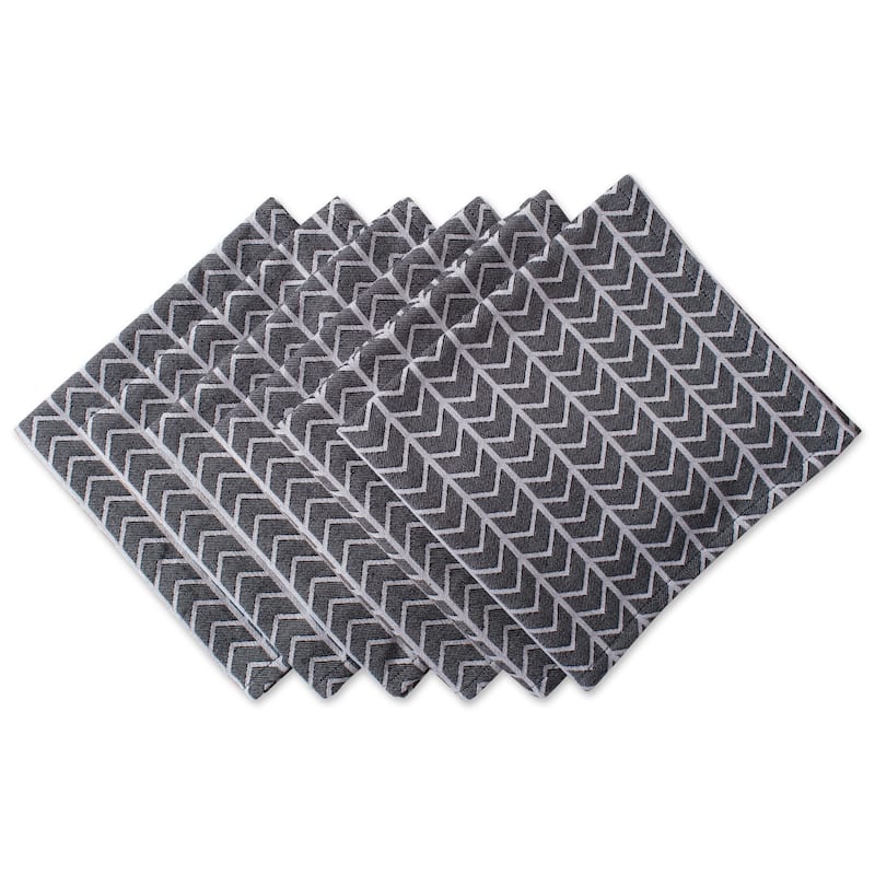DII Black & White Napkin (Set of 6) - Black & White Herringbone