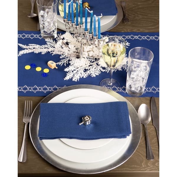 Dii Embroidered Star David Table Runner On Sale Overstock 28529617