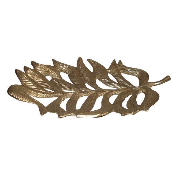 3 " Metal Leaf Decoration - Gold - 19.5 x 12 x 3