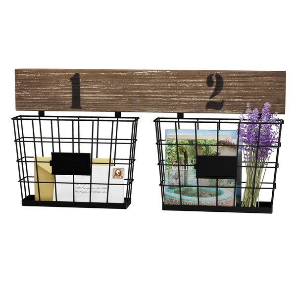 Black Shed Wire Basket Large Metal Wall Mount Storage Organizer Hang Tool 20 lb 