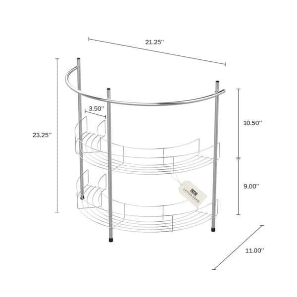 Lavish Home Compact Pedestal Sink Organizer, Silver