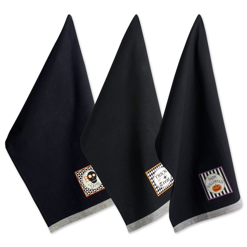 DII Assorted Halloween Embellished Dishtowel (Set of 3)