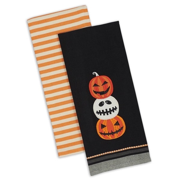 Design Imports Halloween Embellished Kitchen Towel Set of 3