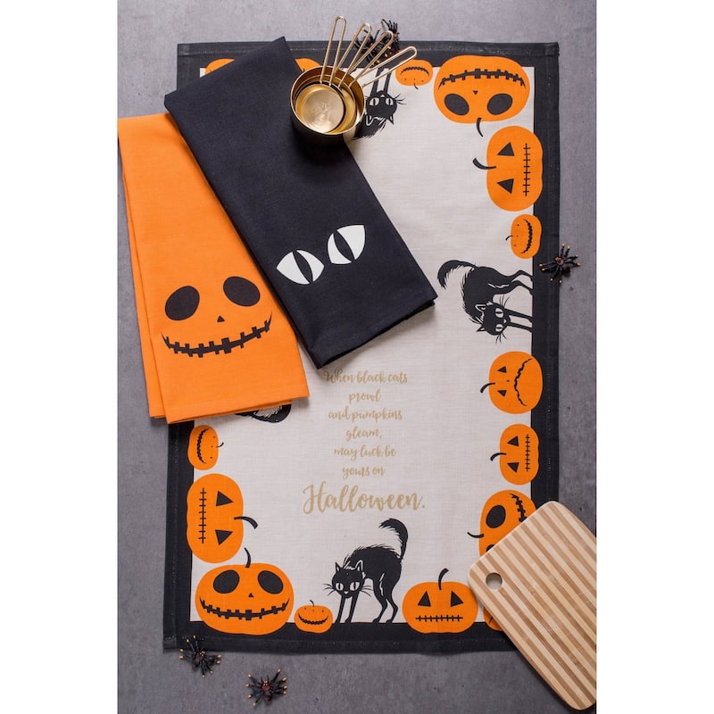 DII Assorted Halloween Embellished Dishtowel (Set of 3)