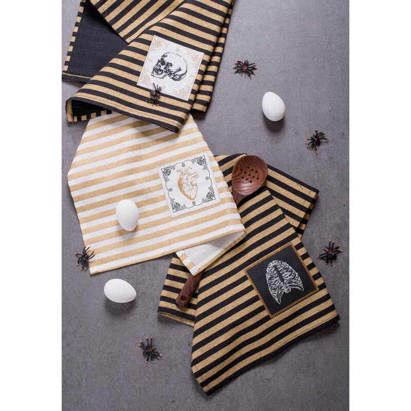DII Assorted Halloween Embellished Dishtowel (Set of 3)