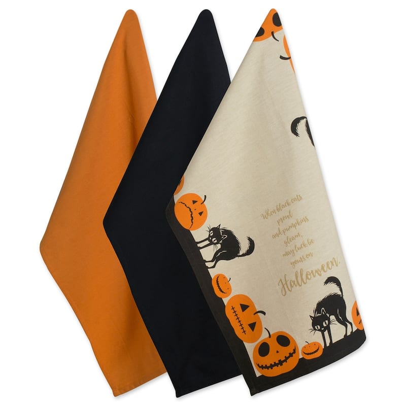 DII Assorted Halloween Embellished Dishtowel (Set of 3)