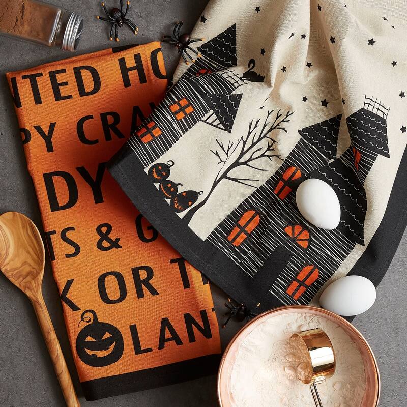 DII Assorted Halloween Embellished Dishtowel (Set of 3)
