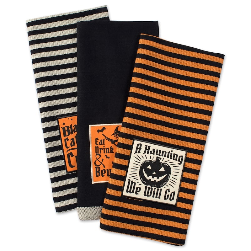 DII Assorted Halloween Embellished Dishtowel (Set of 3)