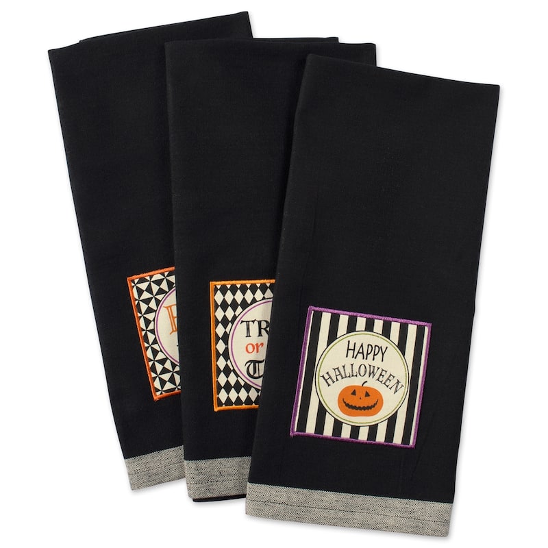 DII Assorted Halloween Embellished Dishtowel (Set of 3)