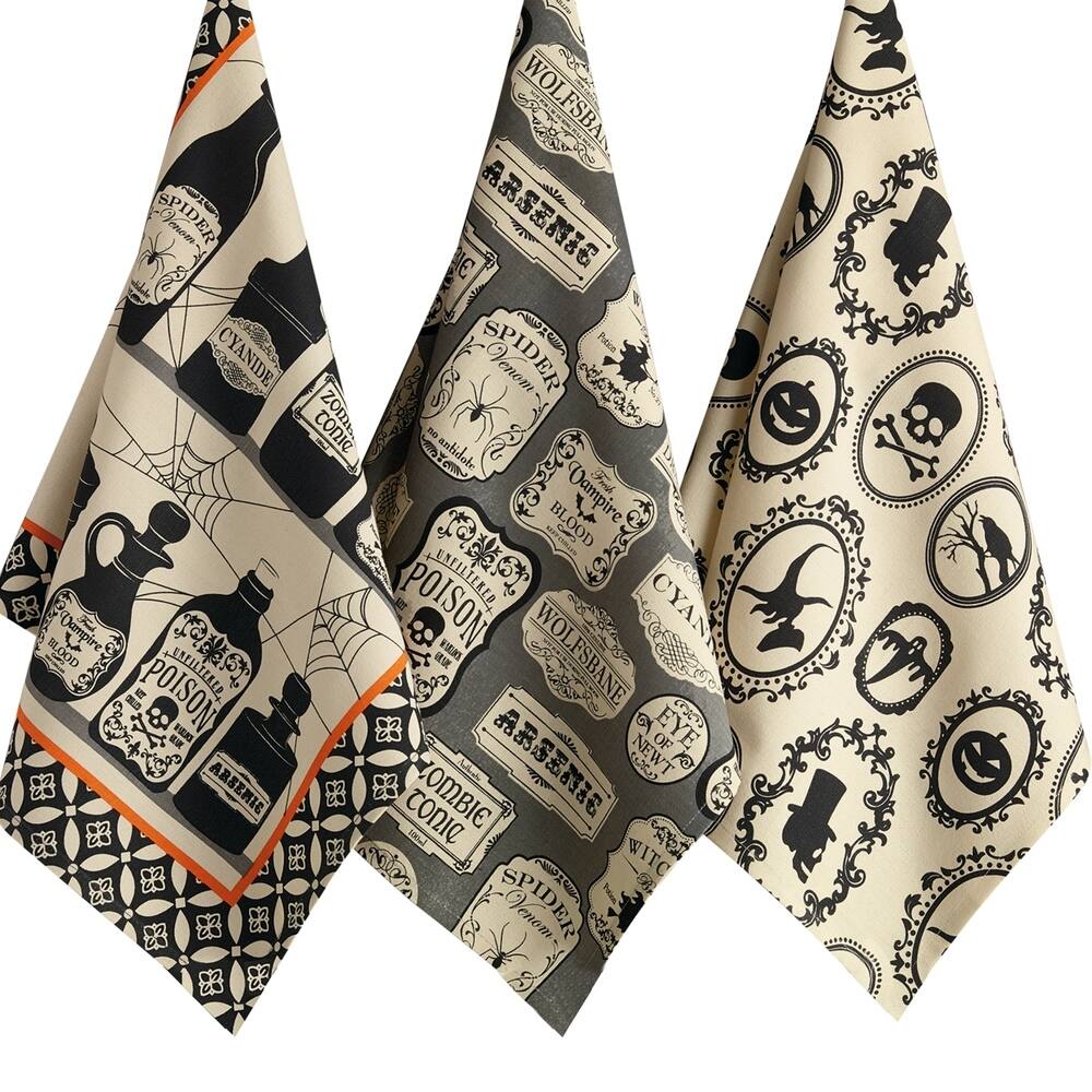 DII Assorted Halloween Embellished Dishtowel (Set of 3)