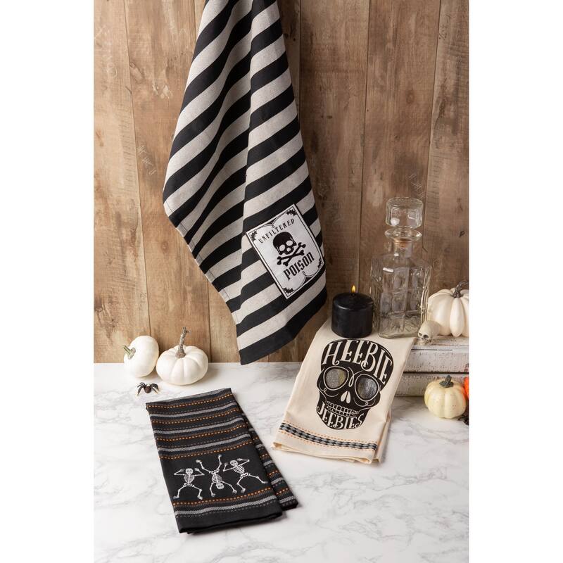 DII Assorted Halloween Embellished Dishtowel (Set of 3)