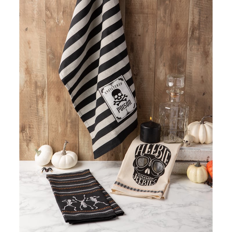 DII Assorted Halloween Embellished Dishtowel (Set of 3)