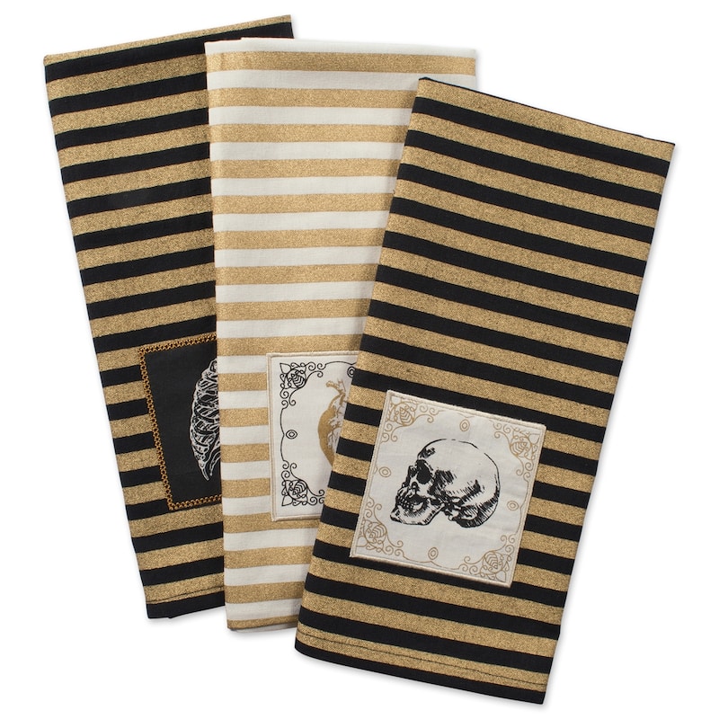 DII Assorted Halloween Embellished Dishtowel (Set of 3)