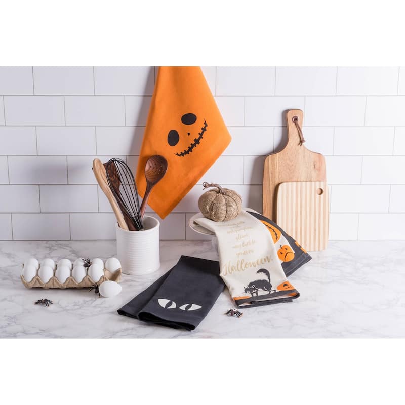 DII Assorted Halloween Embellished Dishtowel (Set of 3)