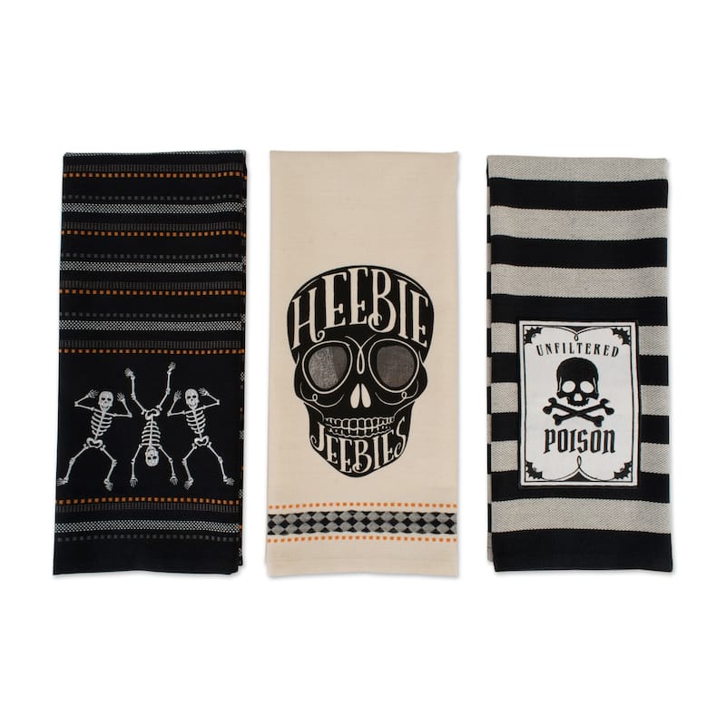 DII Assorted Halloween Embellished Dishtowel (Set of 3)