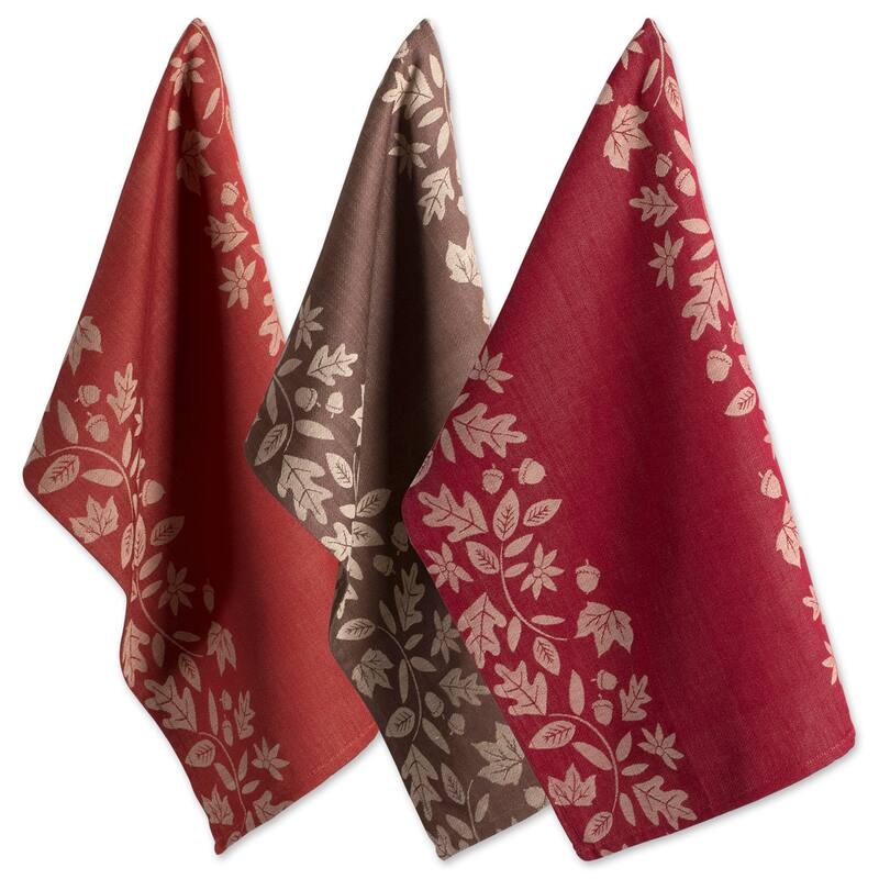 DII Assorted Fall Embroidered Dishtowel (Set of 3)