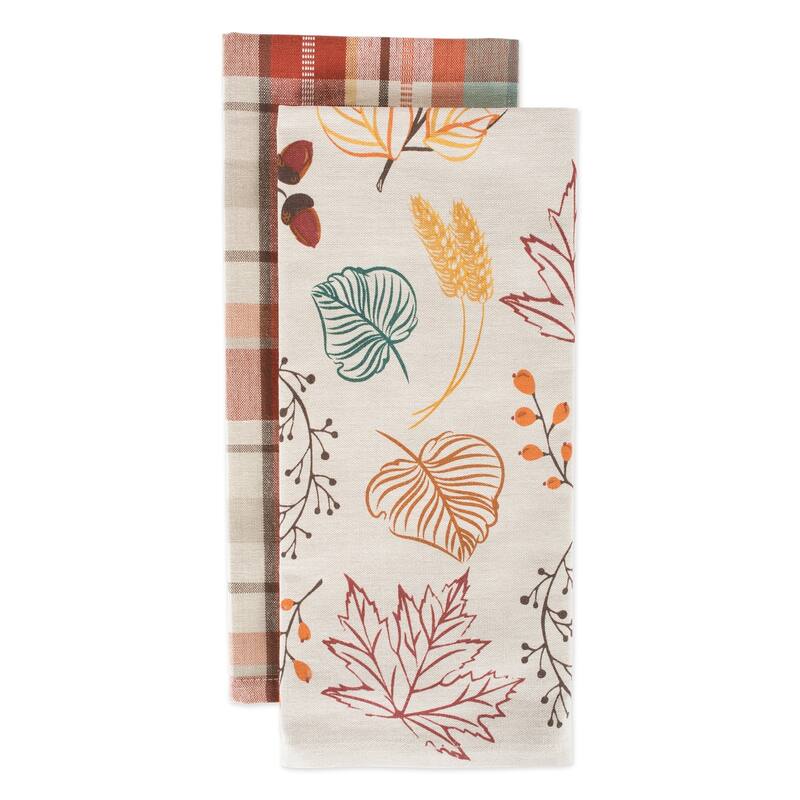 DII Assorted Fall Embroidered Dishtowel (Set of 3)