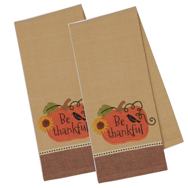 DII Assorted Fall Embroidered Dishtowel (Set of 3)