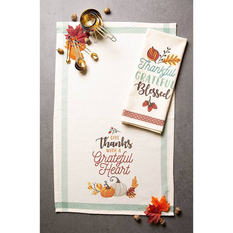 DII Assorted Fall Embroidered Dishtowel (Set of 3)