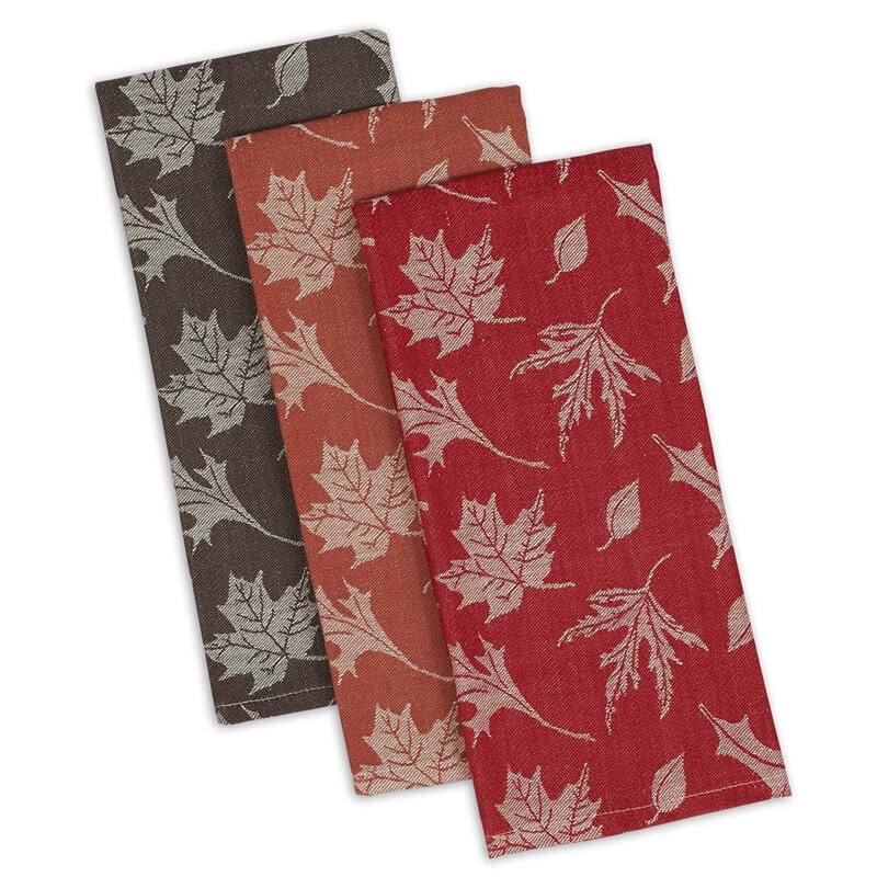 DII Assorted Fall Embroidered Dishtowel (Set of 3)