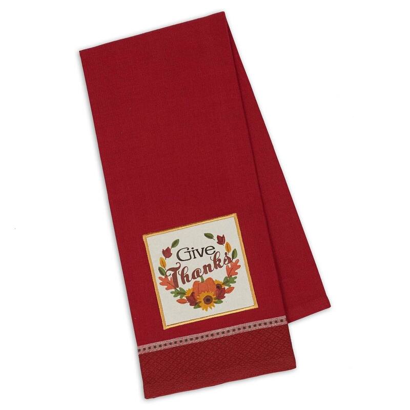 DII Assorted Fall Embroidered Dishtowel (Set of 3)