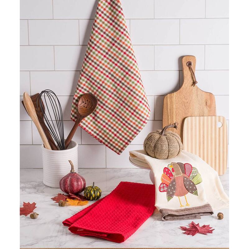 DII Assorted Fall Embroidered Dishtowel (Set of 3)