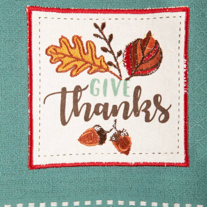 DII Assorted Fall Embroidered Dishtowel (Set of 3)