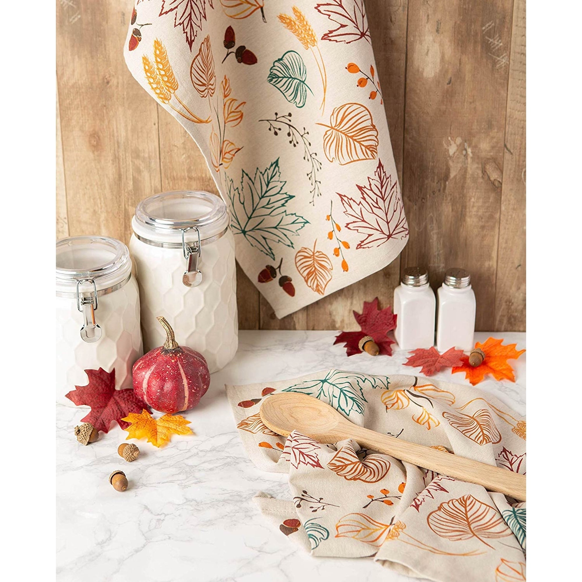 Assorted Fall Turkey Embroidered Dishtowel (Set Of 3)