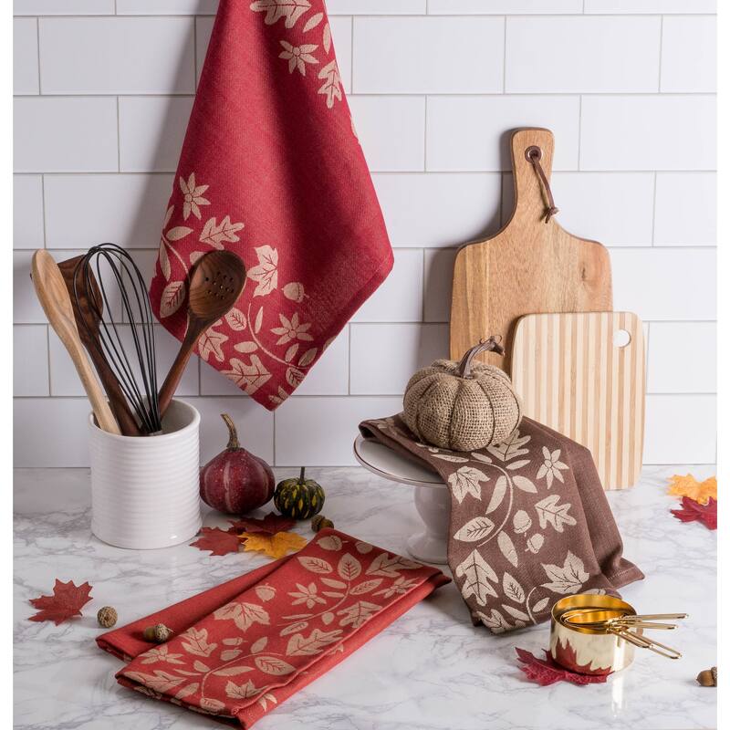 DII Assorted Fall Embroidered Dishtowel (Set of 3)