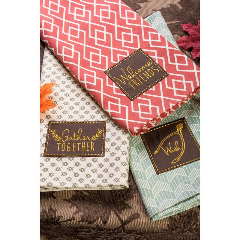 DII Assorted Fall Embroidered Dishtowel (Set of 3)