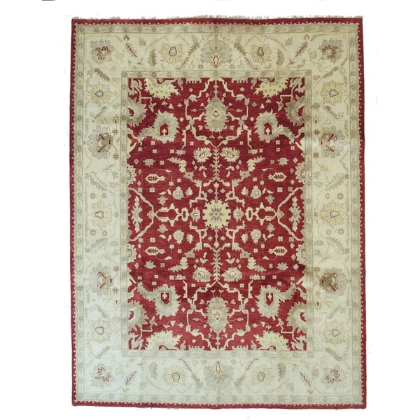 Hand-knotted Wool Red Traditional Oriental Oushak Rug
