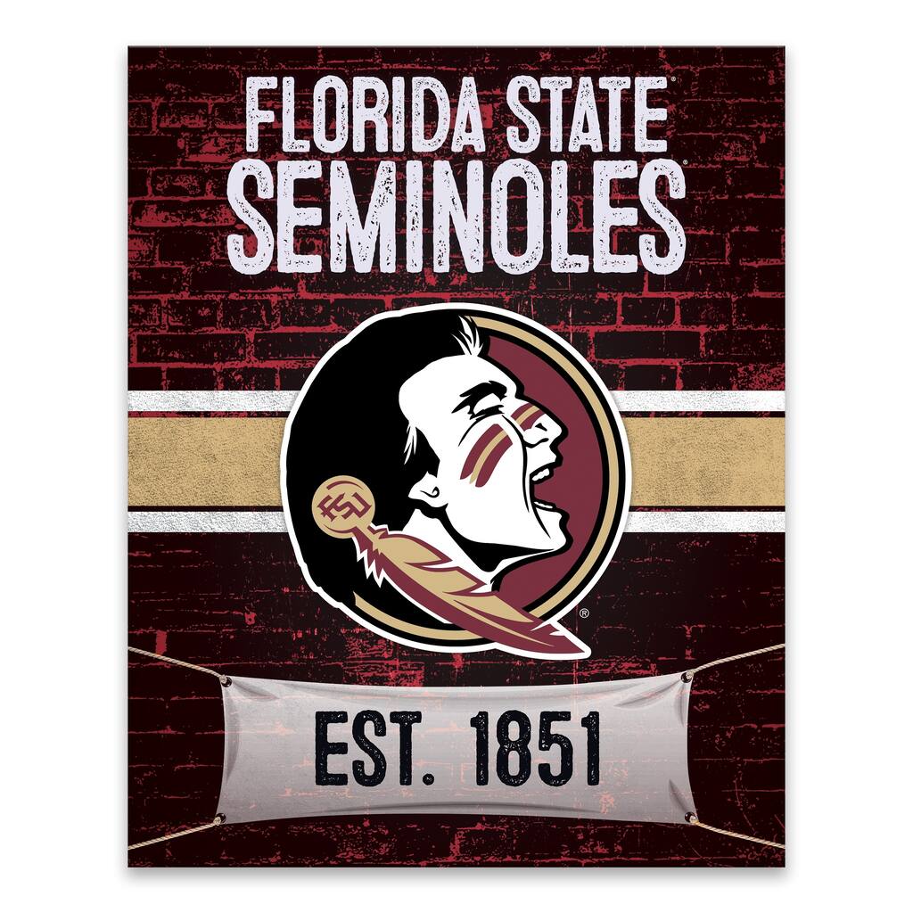 Florida State Seminoles Brickyard Printed Canvas