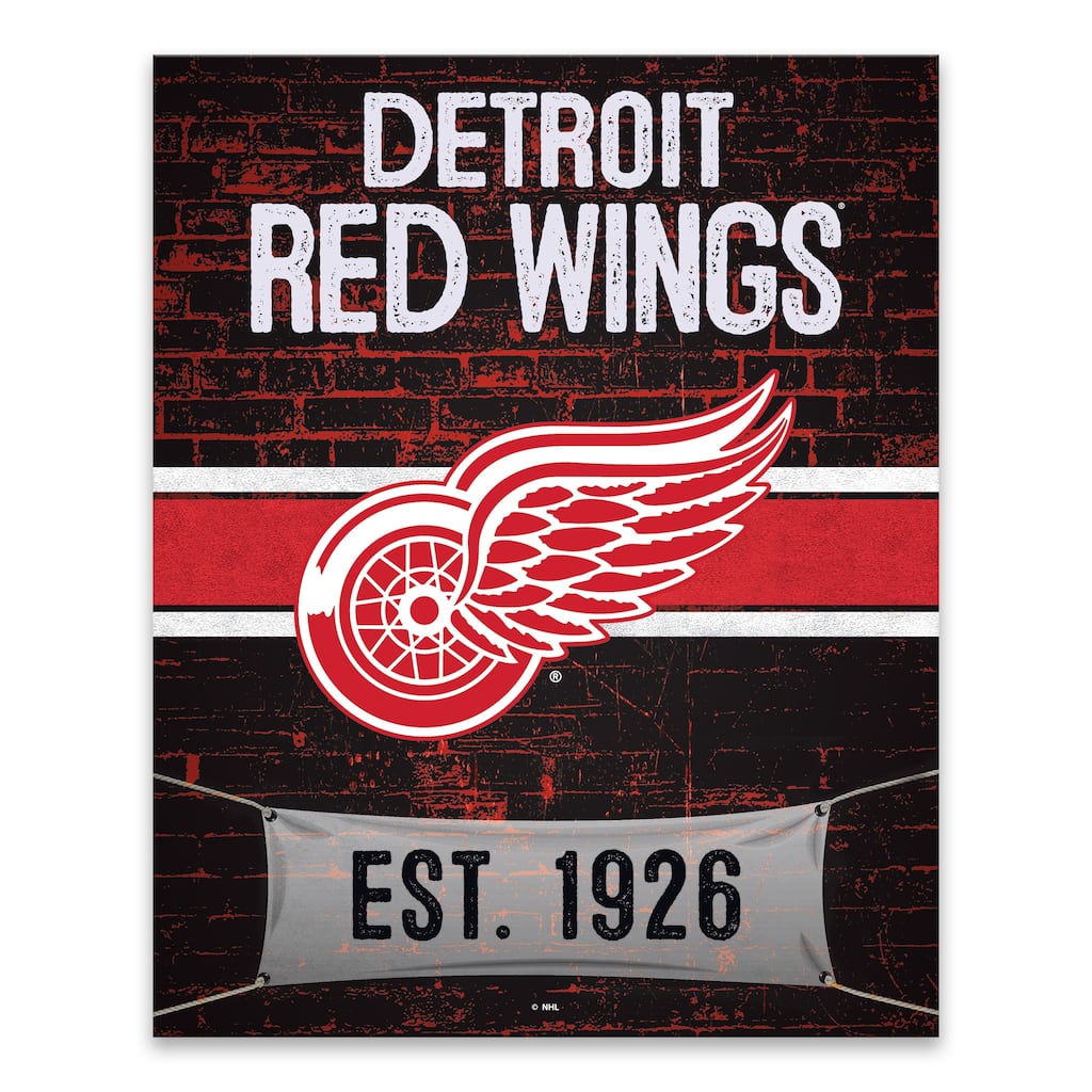 Detroit Red Wings Brickyard Printed Canvas