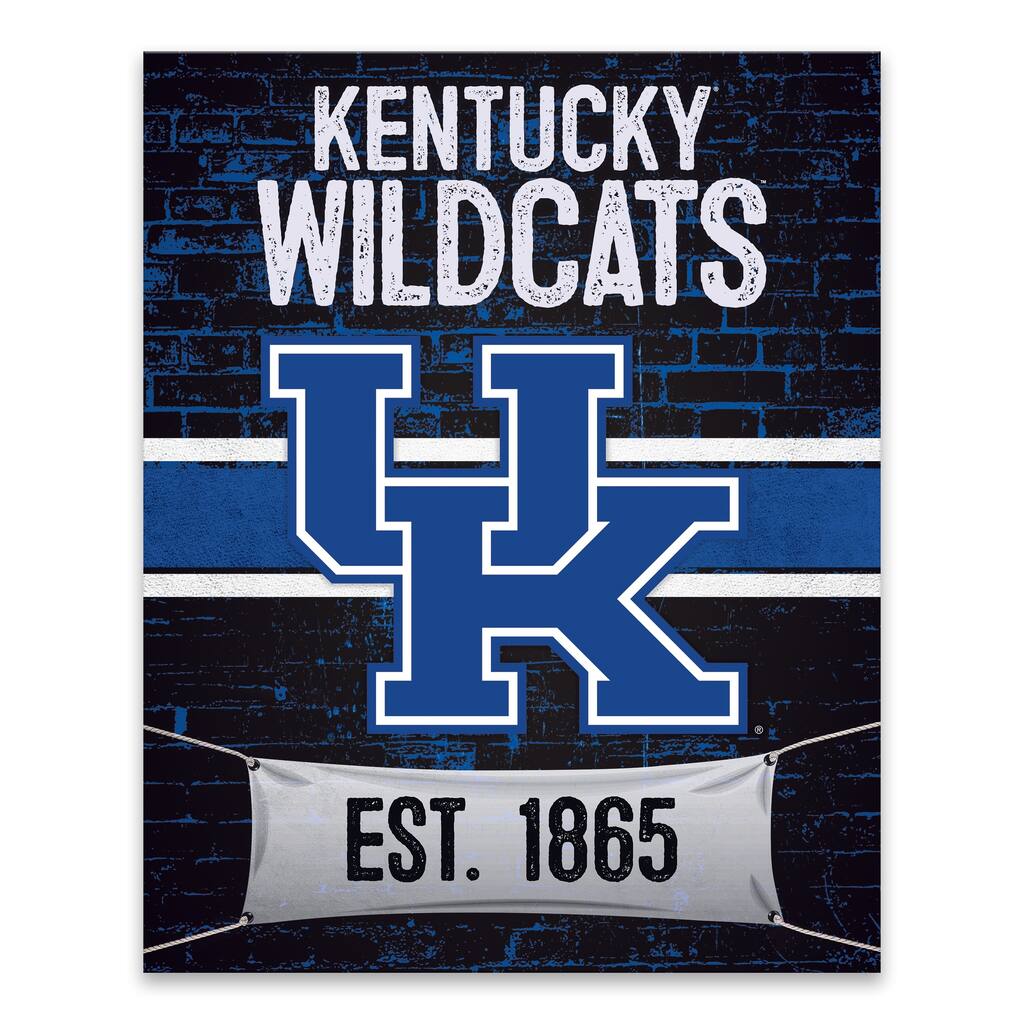 Kentucky Wildcats Brickyard Printed Canvas