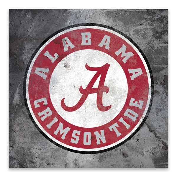 Alabama Crimson Tide Logo Rust Printed Canvas - Overstock - 28530558