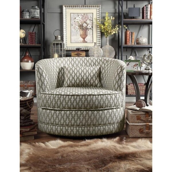 grey swivel barrel chair