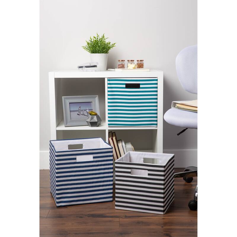 DII Pinstripe Polyester Cube