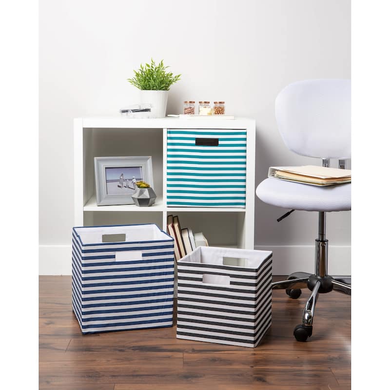 DII Pinstripe Polyester Cube