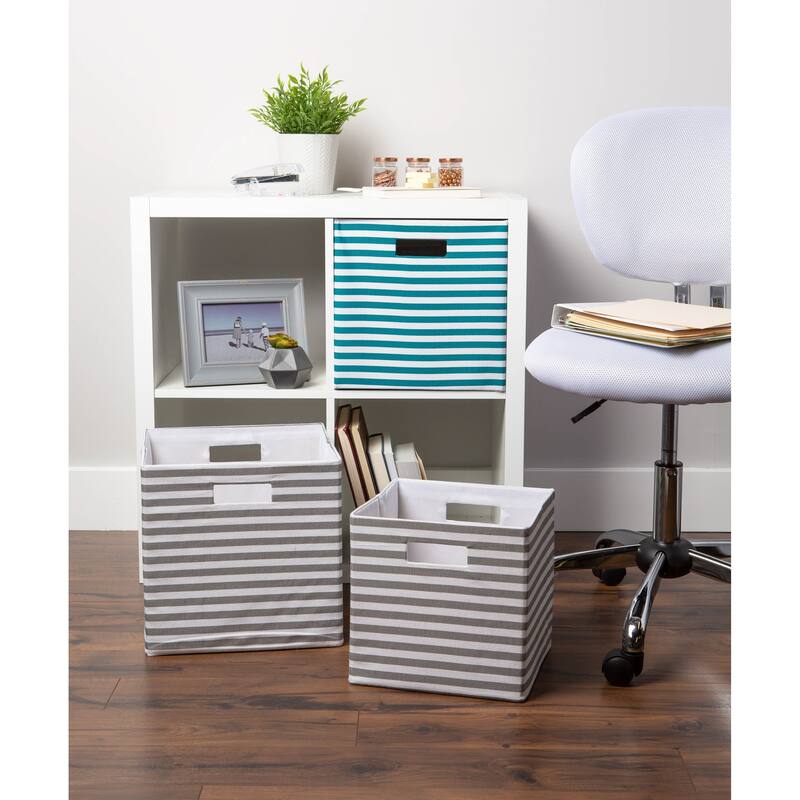 DII Pinstripe Polyester Cube