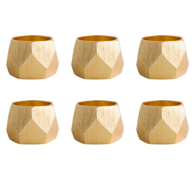 DII Geometric Napkin Ring (Set of 6) - Gold - Triangle Band - Metal