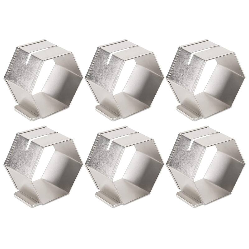DII Geometric Napkin Ring (Set of 6) - Silver - Place Holder - Iron