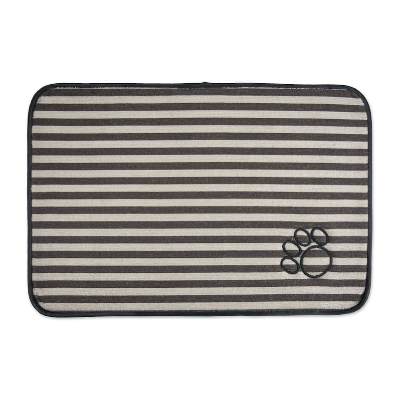DII Microfiber Pet Mat - Small - Brown Stripe