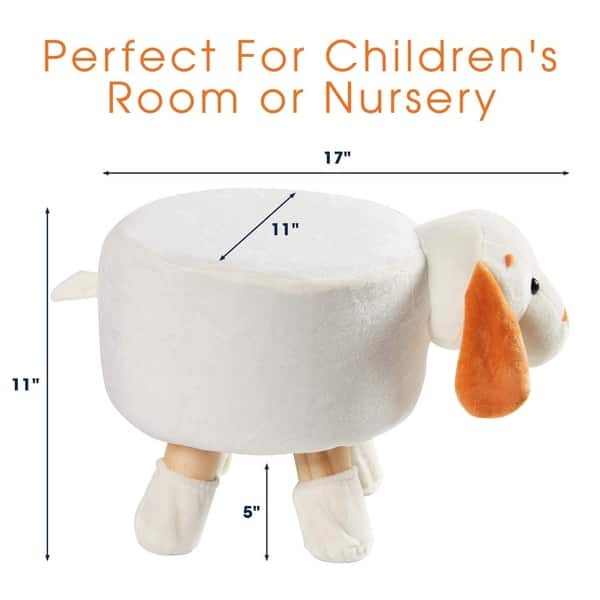 dimension image slide 1 of 4, Cheer Collection Kids Mini Padded Footrest for Children and Nursery Décor