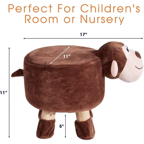 dimension image slide 0 of 4, Cheer Collection Kids Mini Padded Footrest for Children and Nursery Décor