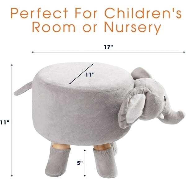 dimension image slide 3 of 4, Cheer Collection Kids Mini Padded Footrest for Children and Nursery Décor