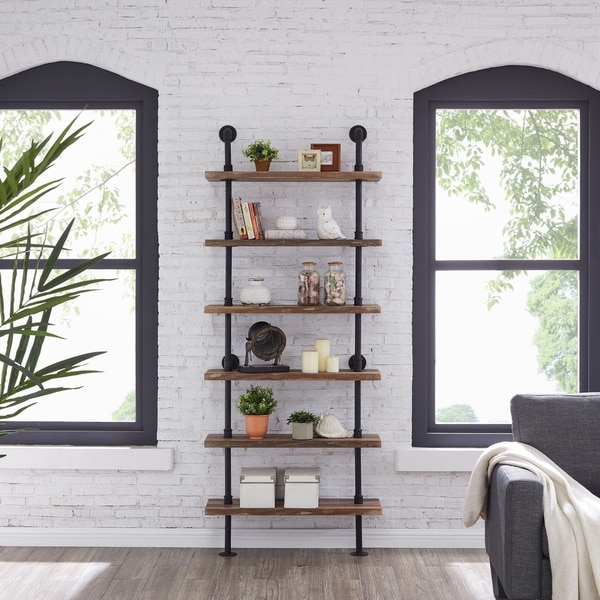 Industrial Style 6 Tier Modern Bookcase Storage Display Unit Bookshelf Furniture