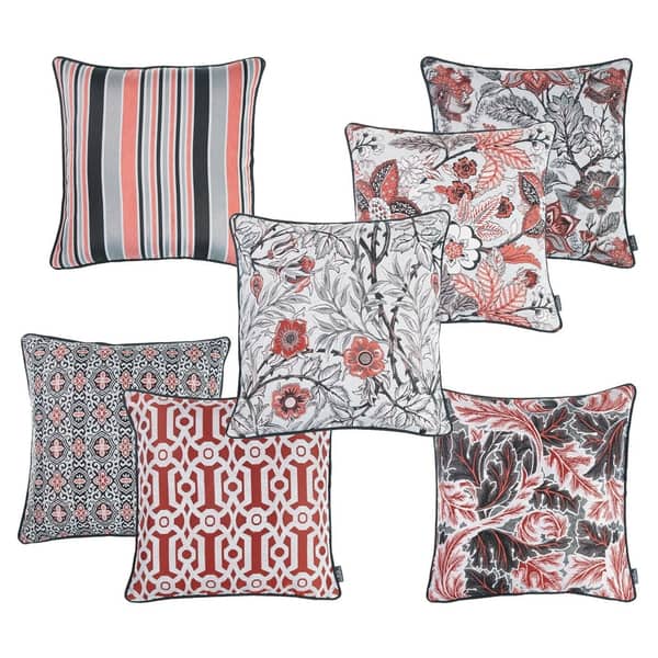 Porch Den Findley Pink Grey Striped Jacquard Throw Pillow Overstock 28533392