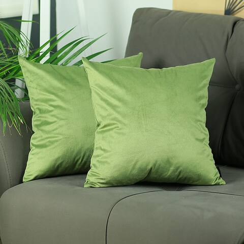 Silver Orchid Daniels Velvet Green Decorative Throw Pillow Cover