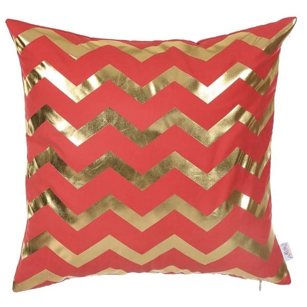 Gold And Red Chevron Decorative Throw Pillow Cover Gold And Red Chevron Decorative Throw Pillow Cover